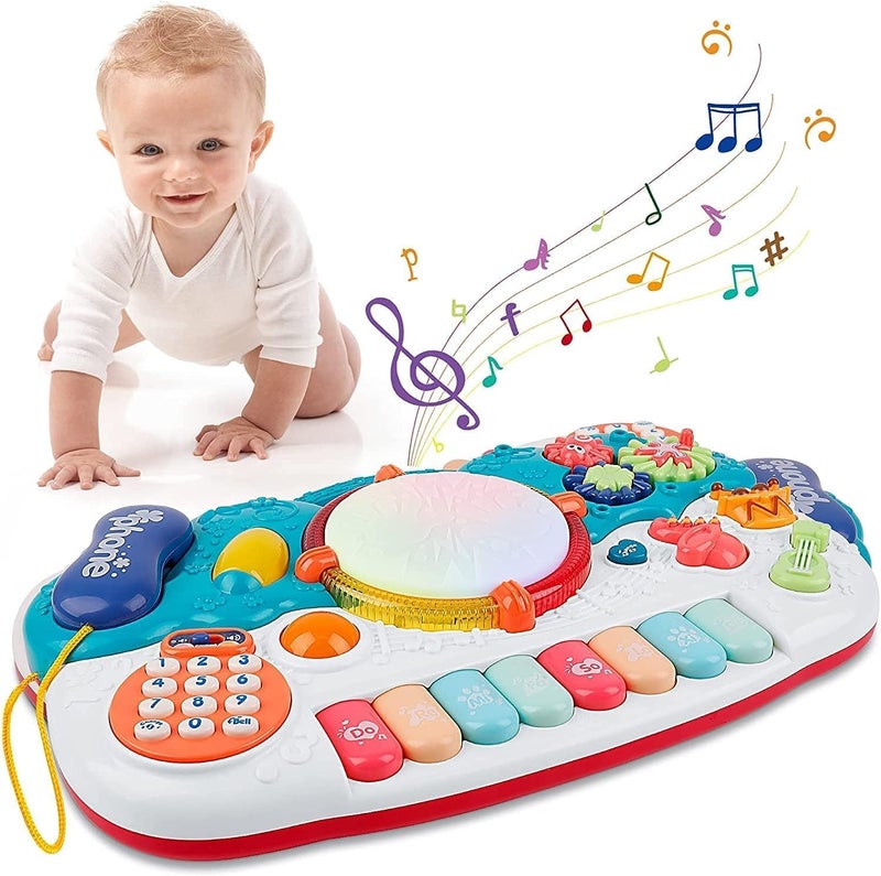 ST ZONE Baby Musical Toys, 12 to 18 Months Toddler Toy, 6-in-1 Kids Keyboard Piano Drum Musical Instruments, Learning Educational Tabletop Game, Birthday Gift for 1 2 3 Years Old Girls Boys - Image 1